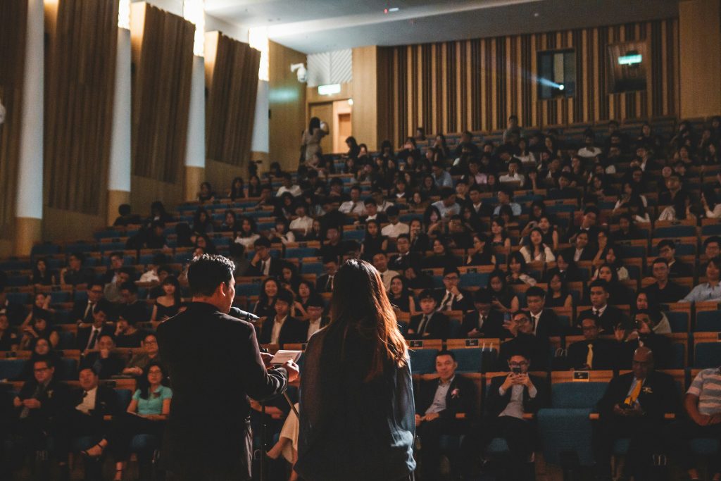 Lecture Room With two teachers facing the students